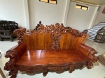 BỘ GHẾ LÁ TÂY GỖ HƯƠNG - 7 MÓN